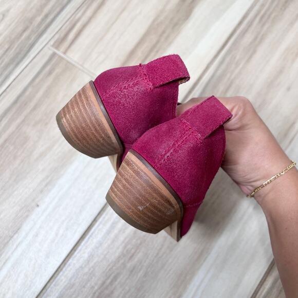 Frye Rubie Western Slip On Booties In Raspberry Size 5.5 - Picture 4 of 7